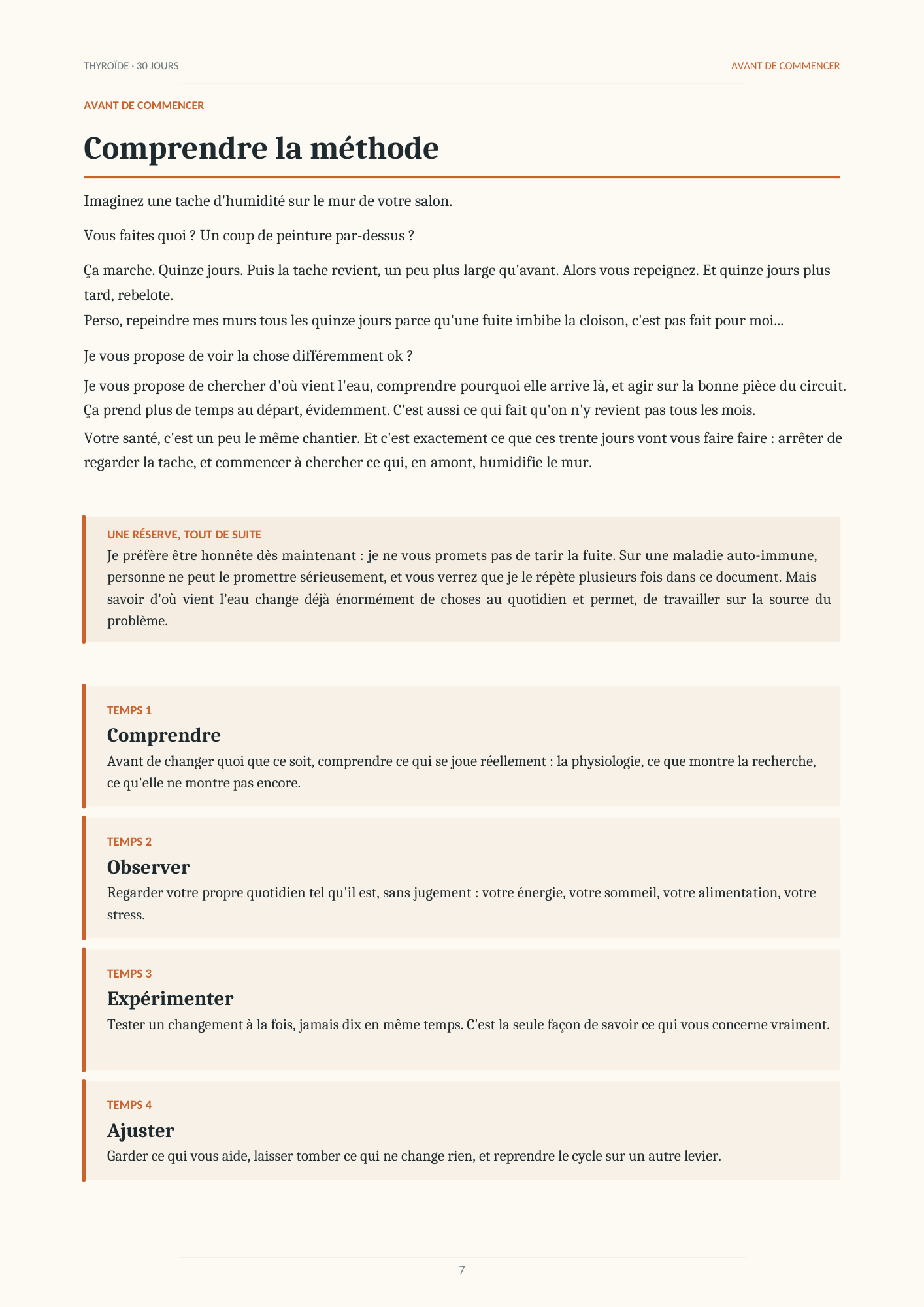 Aperçu intérieur du guide : première page