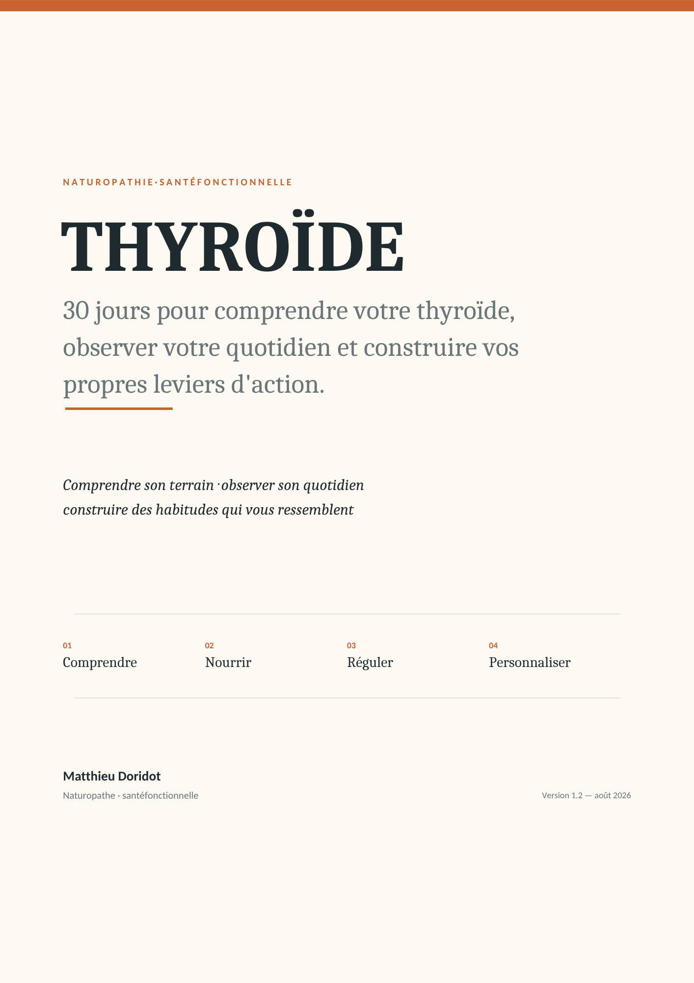 Couverture du guide numérique THYROÏDE · 30 JOURS de Matthieu Doridot